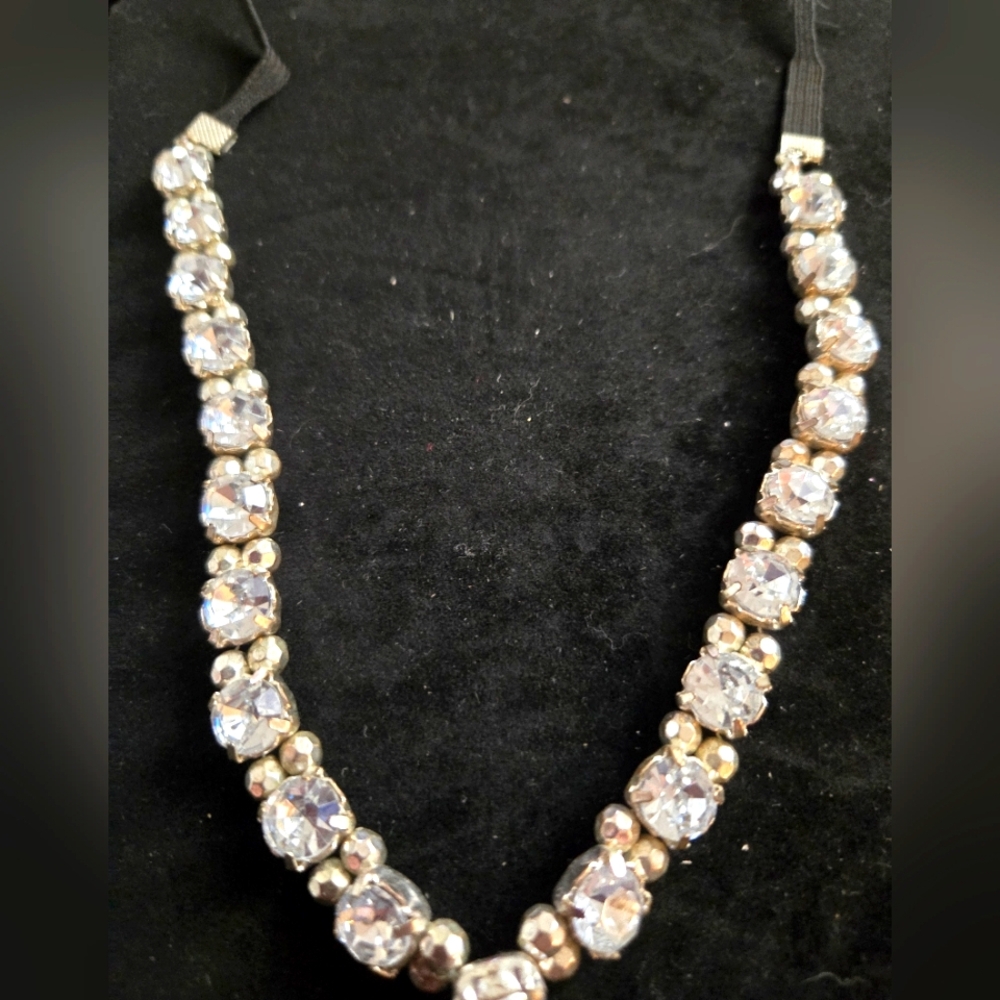 Crystal and Gold-Tone Statement Necklace - Clear/Gold